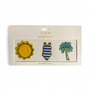 J.Crew Summer Vacay 3 Piece Multi-Color Sticker Patches Stick Anywhere or Sew On